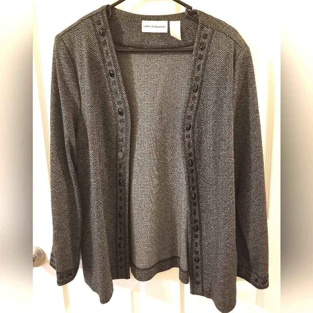Alfred Dunner Vintage Black Rhinestone Jacket
